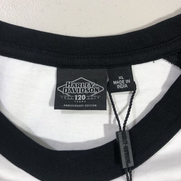 Harley Davidson Women's 120th Anniversary Long Sleeve Knit Top White XL - Picture 2 of 12